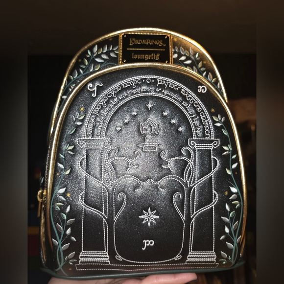 NEW! Loungefly The Lord of the Rings Doors of Durin GID Mini Backpack + Wallet - Picture 5 of 12